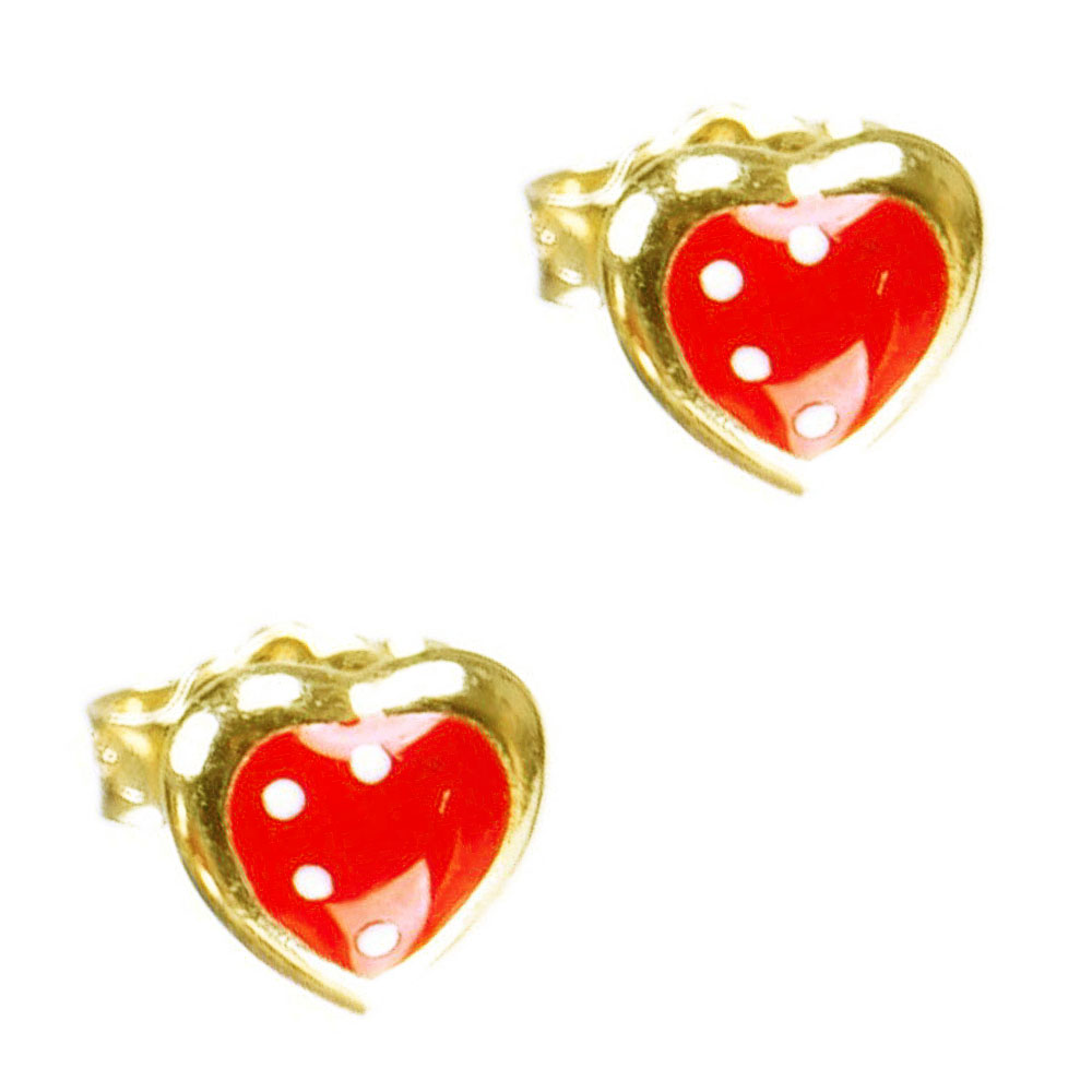Σκουλαρίκι Παιδικό Καρδιά σε Κίτρινο Χρυσό κ.9 Gatsa κωδ.60-005
