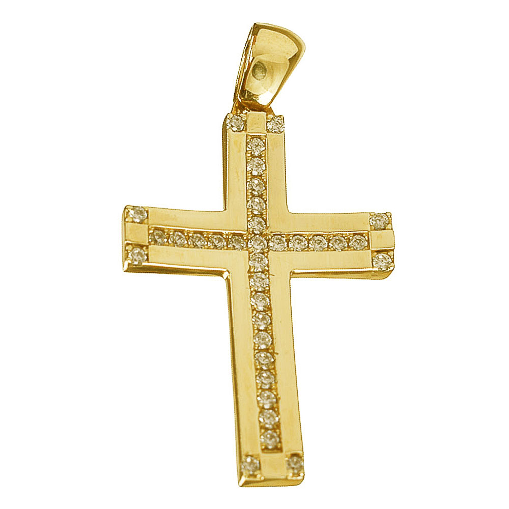 Σταυρός Γυναικείος σε Κίτρινο Χρυσό χωρίς αλυσίδα κ.14 Gatsa ,κωδ. 1324