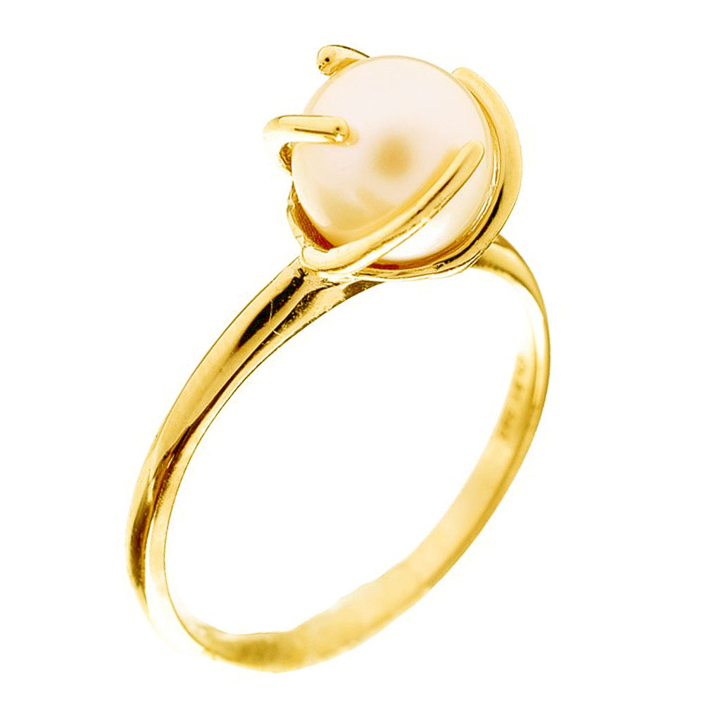 Δακτυλίδι Γυναικείο σε Κίτρινο Χρυσό, κ14, με Μαργαριτάρι, Νο 53,GATSA, PL317D