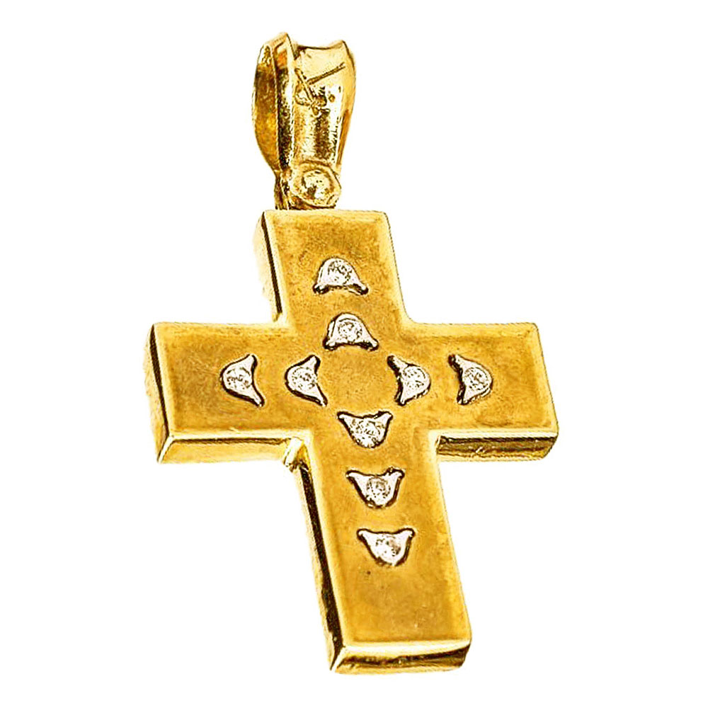 Σταυρός Γυναικείος Κίτρινος Χρυσός χωρίς αλυσίδα κ14 Gatsa κωδ ΣΤ1202