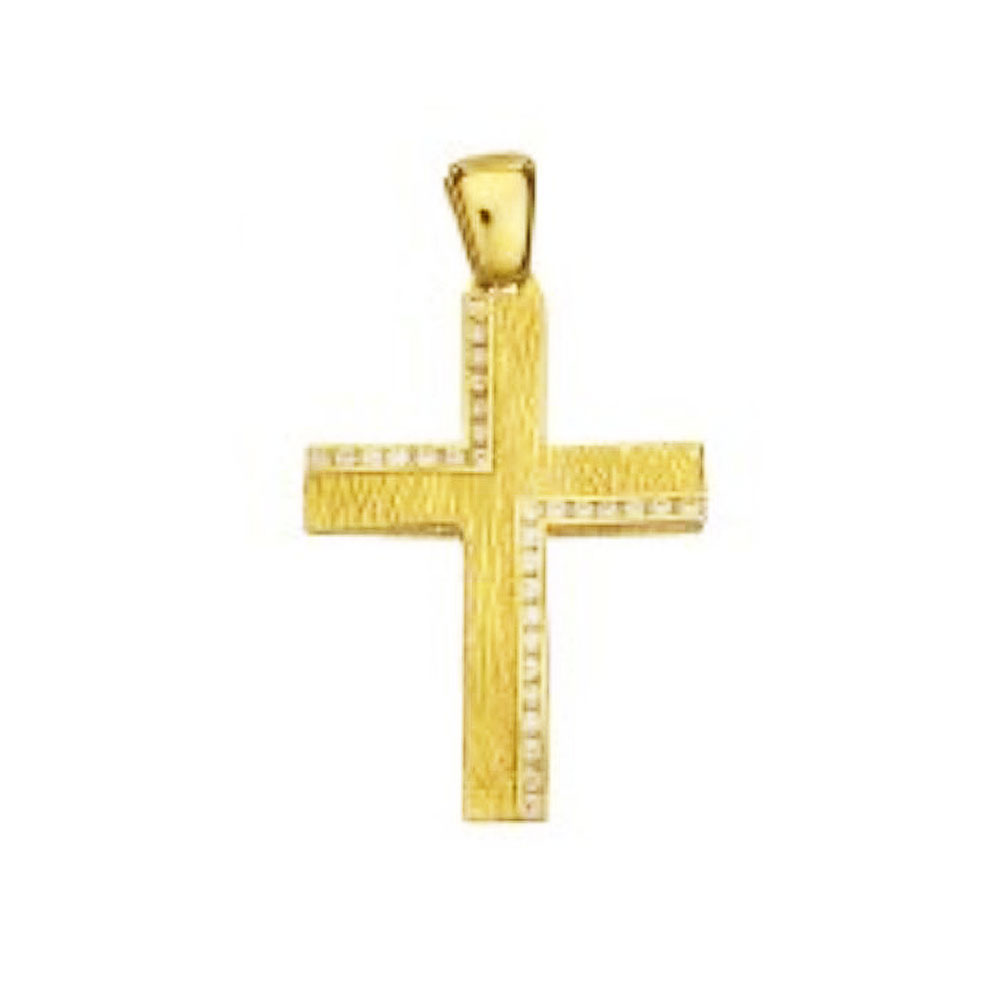 Σταυρός Γυναικείος Χρυσός σε Κίτρινο χωρίς αλυσίδα  κ.14, Gatsa, κωδ.1307