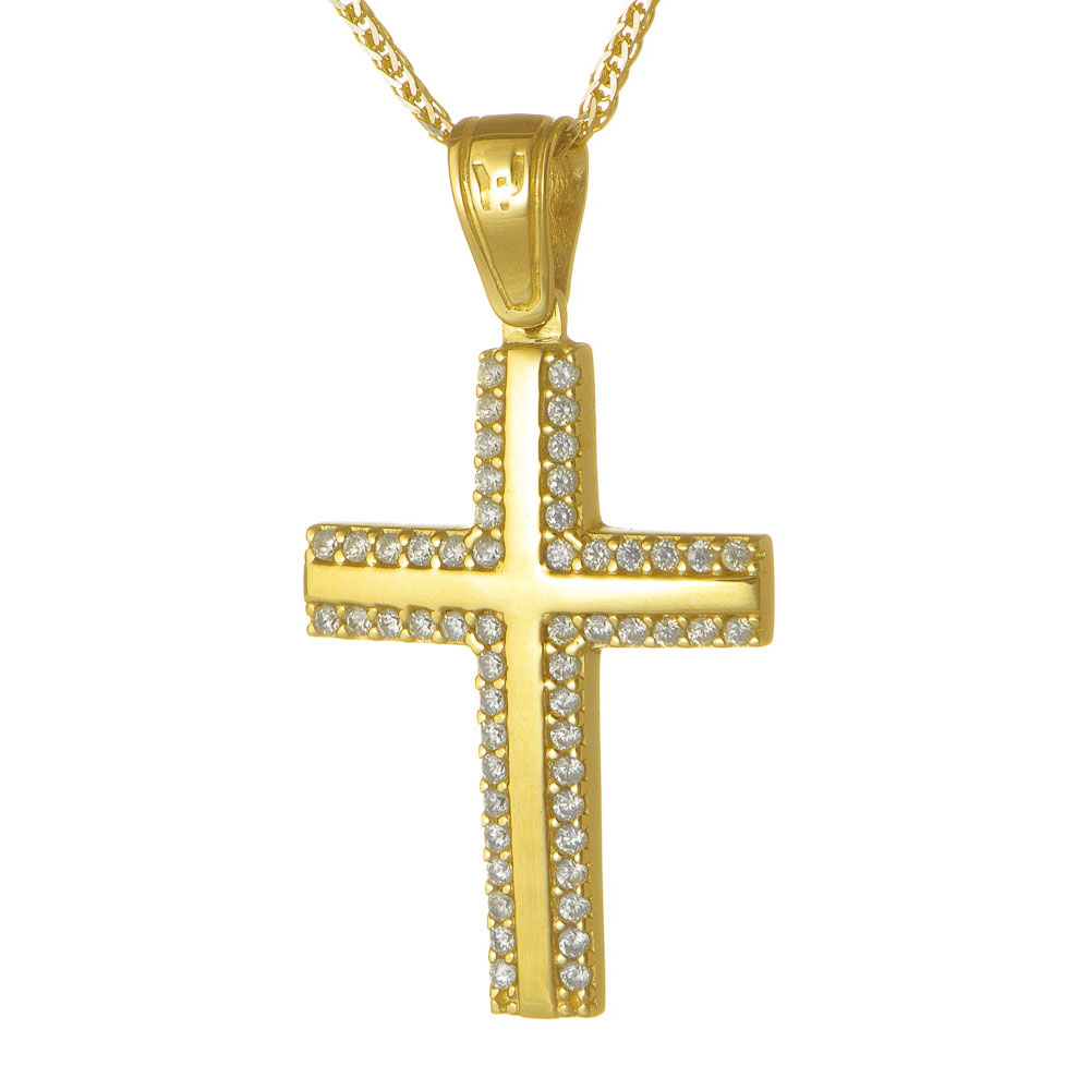 Σταυρός Γυναικείος σε Κίτρινο Χρυσό, χωρίς αλυσίδα Κ14, GATSA, κωδ ΣΤΔ002
