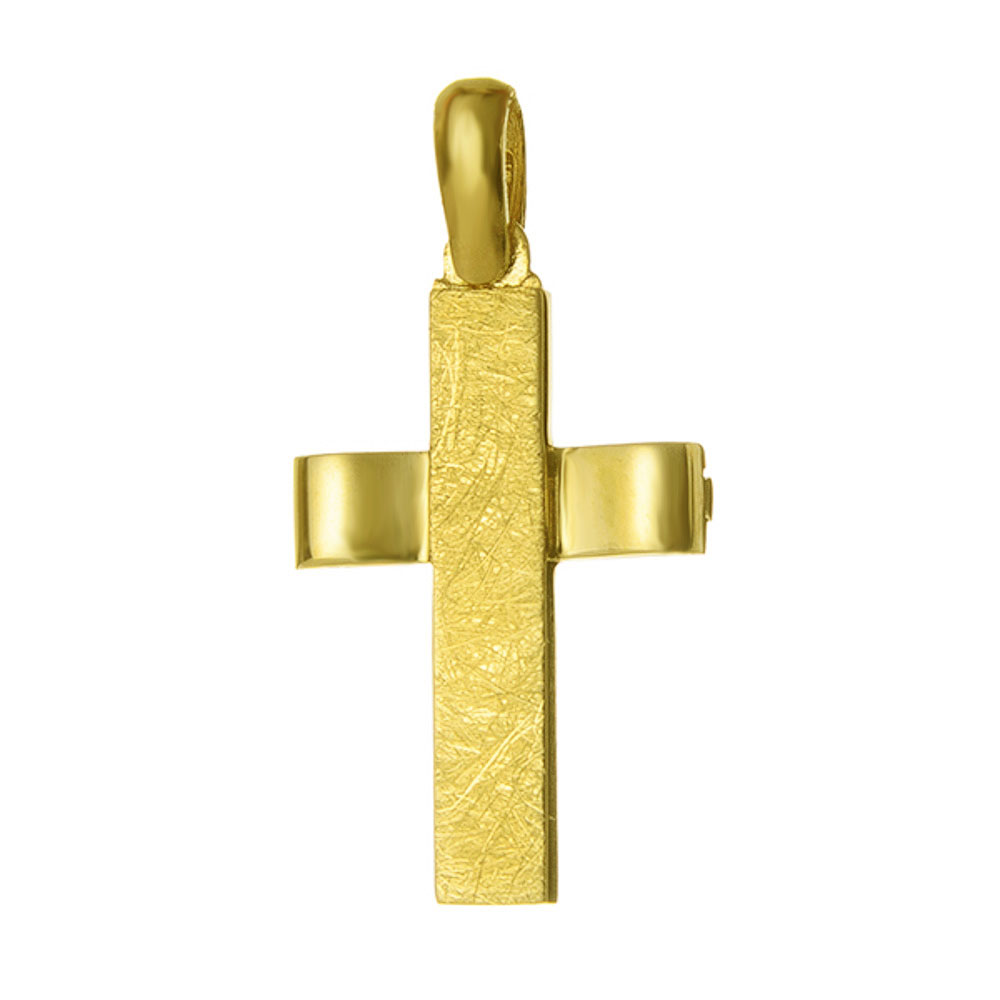 Σταυρός Ανδρικός σε Κίτρινο Χρυσό χωρίς αλυσίδα κ14 Gatsa, k.14, ΣΤΔ041