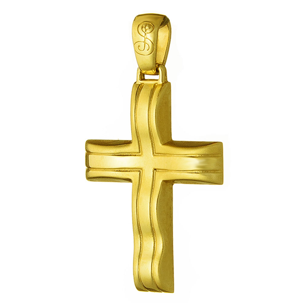Σταυρός Ανδρικός σε Κίτρινο Χρυσό χωρίς αλυσίδα κ.14, Gatsa, κωδ PX042