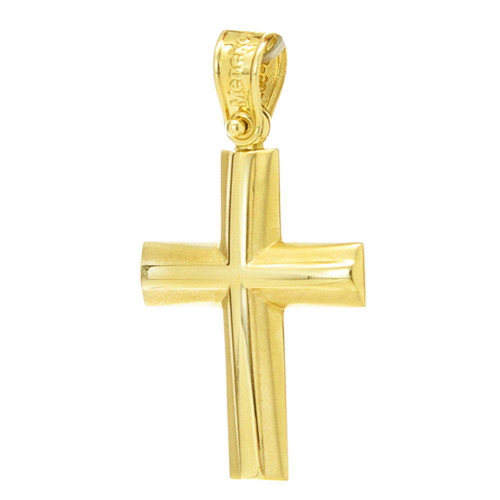 Σταυρός Ανδρικός Δίχρωμος Χρυσός χωρίς αλυσίδα κ.14 Gatsa, κωδ ΣΤΔ043