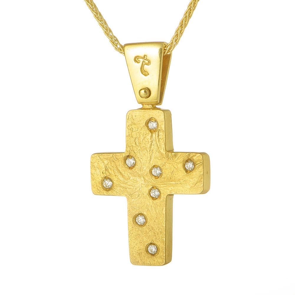 Σταυρός Χειροποίητος Γυναικείος Κίτρινο Χρυσό χωρίς αλυσίδα Κ14, FOTSALIS, κωδ ΣΤΦΟΧ008