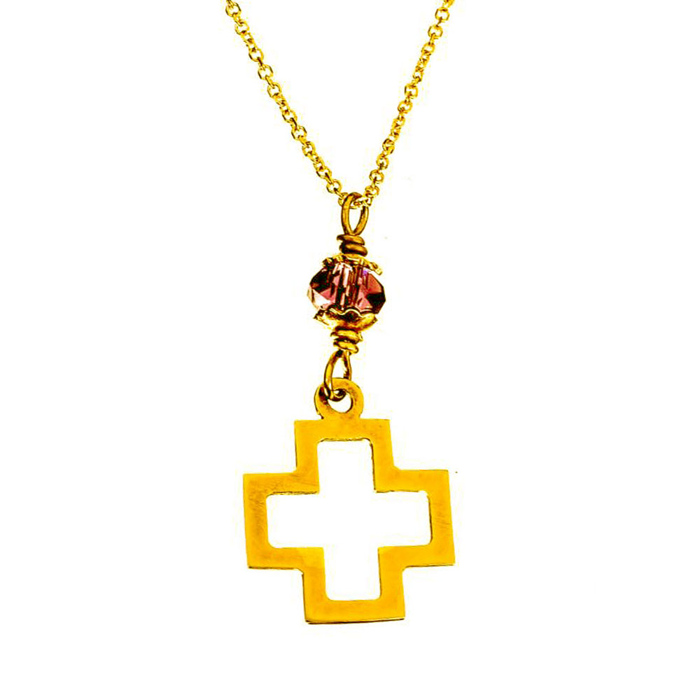 Σταυρός Κολιέ Κίτρινος Χρυσός με αλυσίδα κ14 Gatsa κωδ ΚΛ077