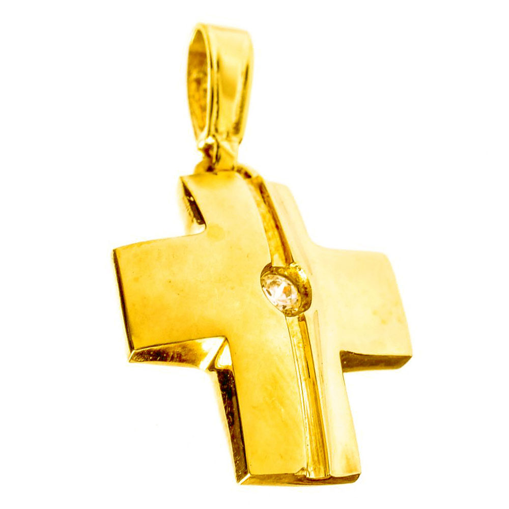 Σταυρός Γυναικείος Κίτρινος Χρυσός κ14 χωρίς αλυσίδα Gatsa κωδ ΣΤ10331