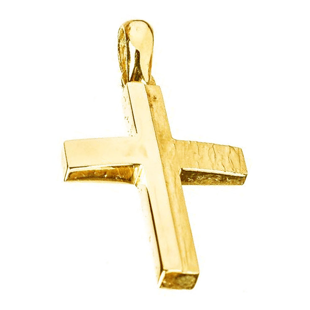 Σταυρός Ανδρικός Κίτρινος Χρυσός χωρίς αλυσίδα κ14 Gatsa κωδ ΣΤ1037