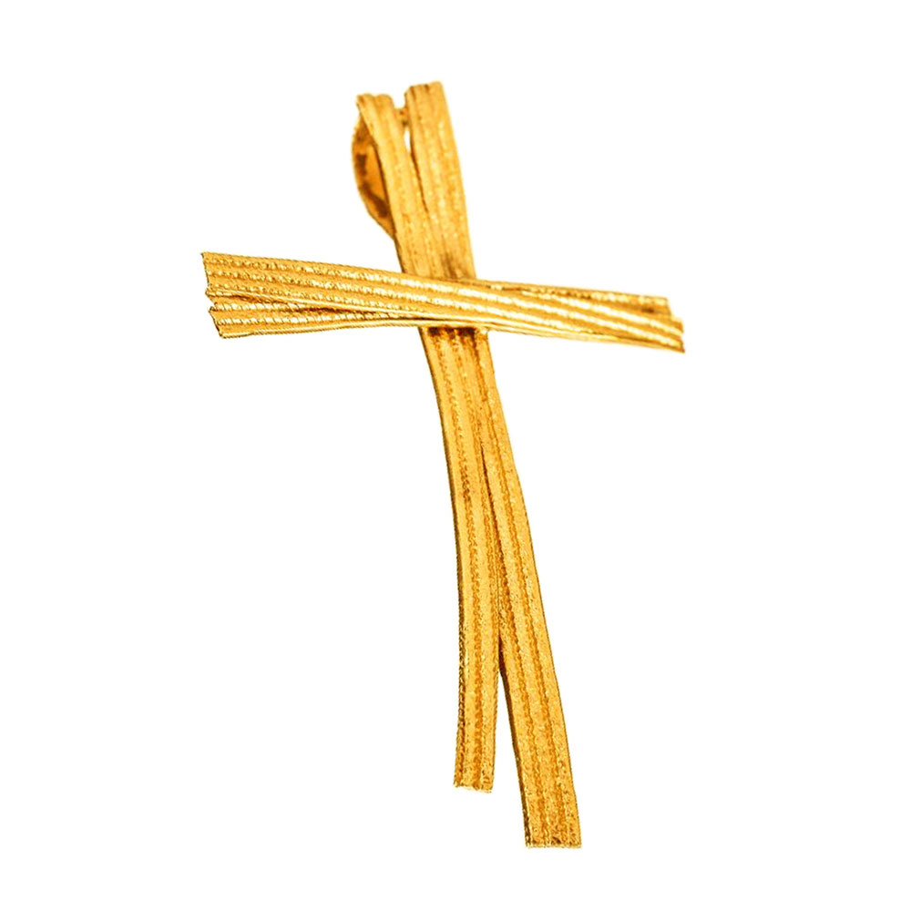 Σταυρός Γυναικείος Χειροποίητος Κίτρινος Χρυσός χωρίς αλυσίδα κ18 Gatsa κωδ ΣΤ1195