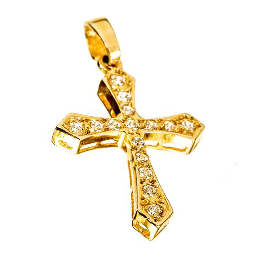 Σταυρός Γυναικείος Κίτρινος Χρυσός χωρίς αλυσίδα κ14 Gatsa κωδ ΣΤ1243
