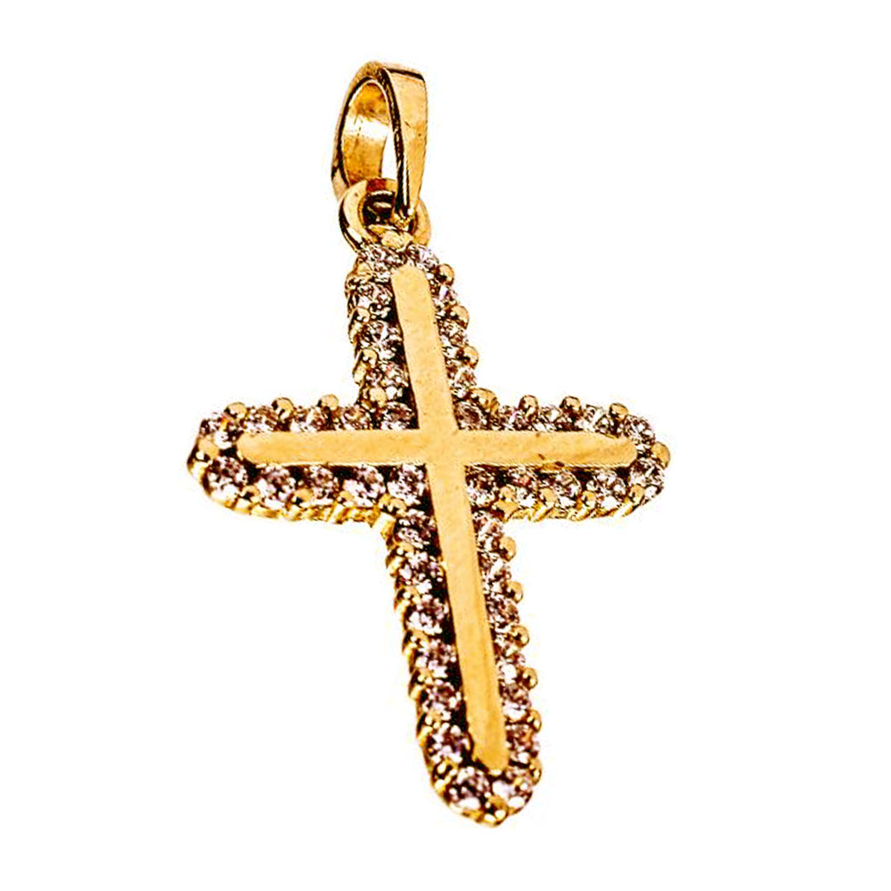 Σταυρός Γυναικείος Δίχρωμος Χρυσός χωρίς αλυσίδα κ14 Gatsa κωδ ΣΤ1267
