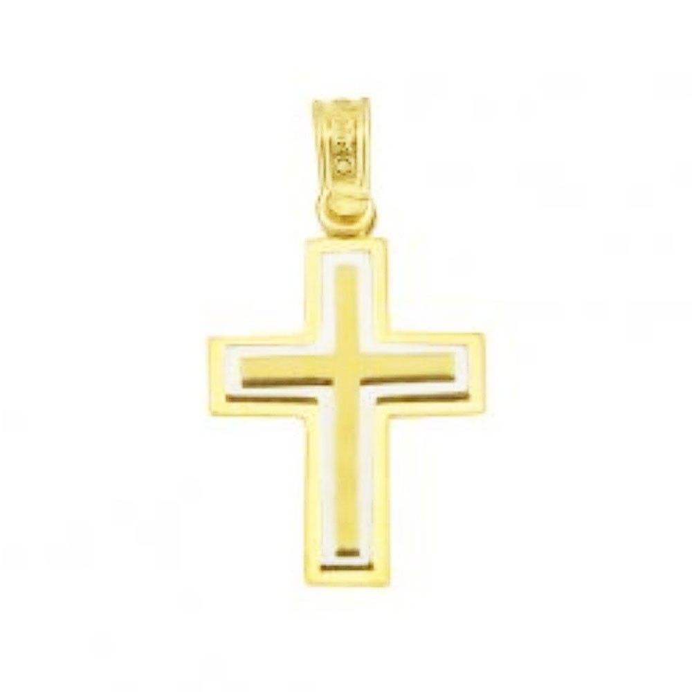 Σταυρός Ανδρικός Δίχρωμος Χρυσός χωρίς αλυσίδα κ14 Aloro κωδ.ΚΤΧ362