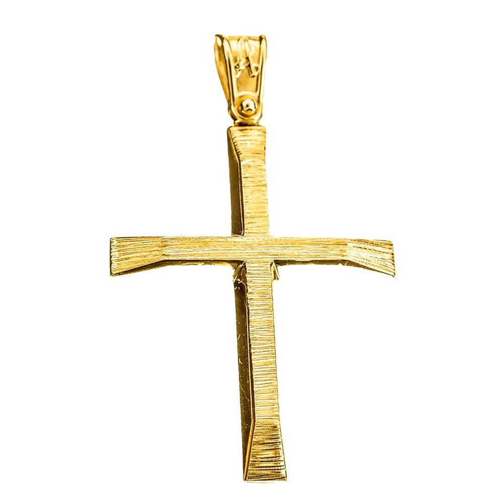 Σταυρός Ανδρικός Κίτρινος Χρυσός κ14 χωρίς αλυσίδα Alorado κωδ ΣΤ408