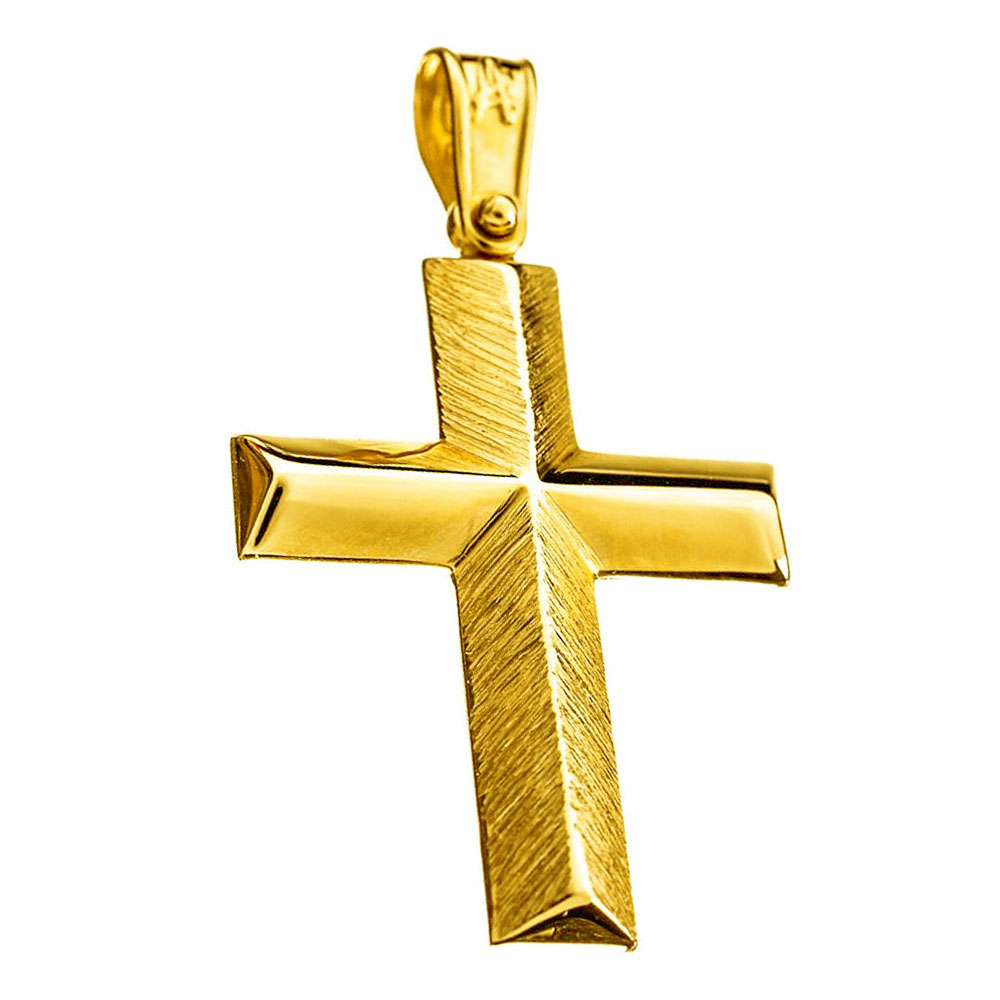Σταυρός Ανδρικός Κίτρινος κ14 χωρίς αλυσίδα Alorado κωδ ΣΤ2888