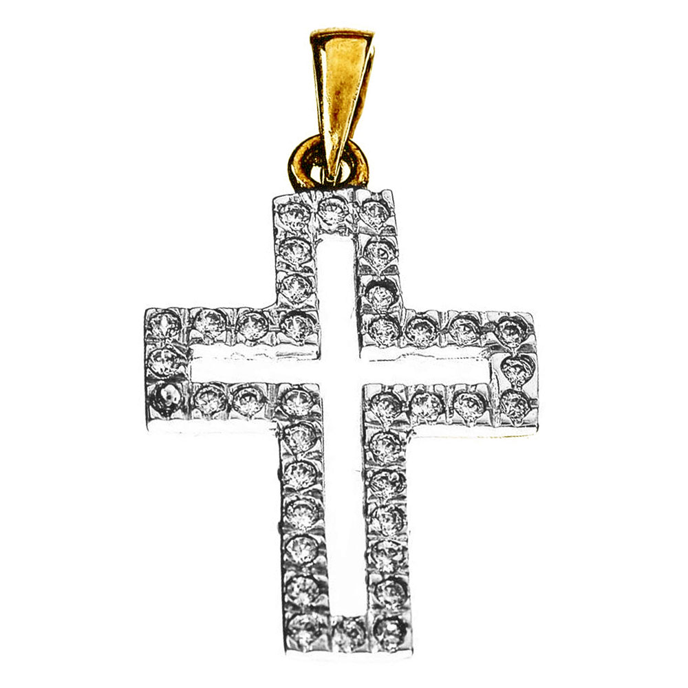 Σταυρός Γυναικείος Κίτρινοςκ14 με zirgon χωρίς αλυσίδα Gatsa κωδ ΣΤ0411