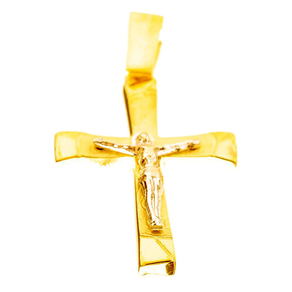 Σταυρός Ανδρικός Δίχρωμος με εσταυρωμένο χωρίς αλυσίδα κ14 Gatsa κωδ ΣΤ3674