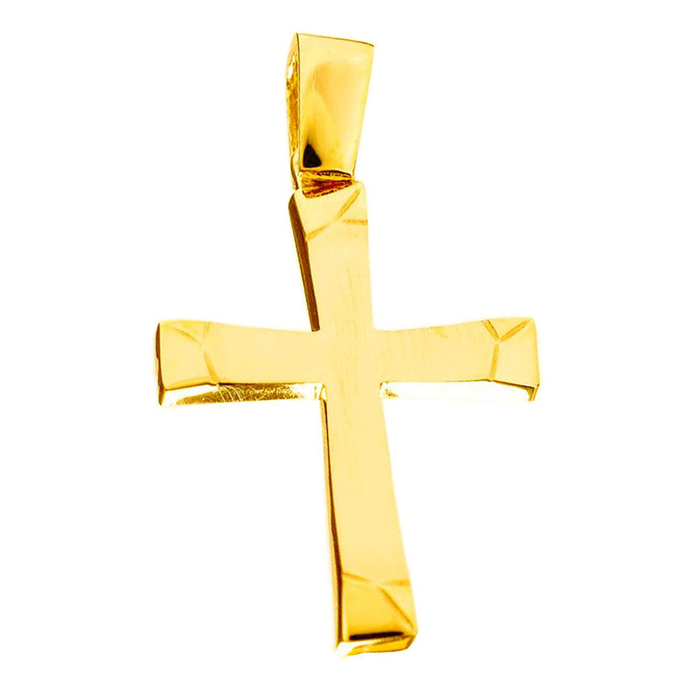 Σταυρός Ανδρικός Κίτρινος Χρυσός χωρίς αλυσίδα κ14 Gatsa κωδ ΣΤ3687