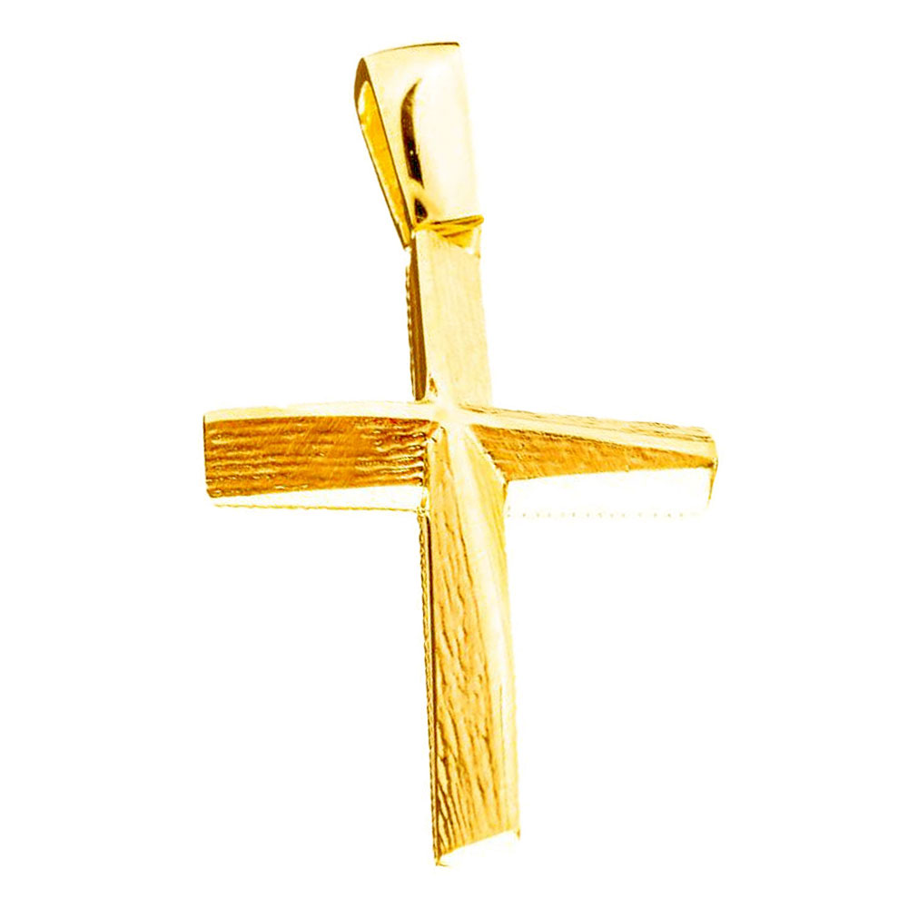 Σταυρός Ανδρικός Κίτρινος Χρυσός χωρίς αλυσίδα κ14 Gatsa κωδ ΣΤ3692