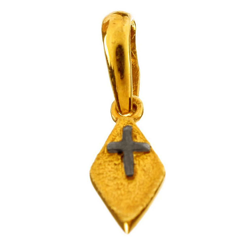 Σταυρός Μικρός Χειροποίητος Κίτρινος Χρυσός χωρίς αλυσίδα κ14 Gatsa κωδ ΣΤ5003