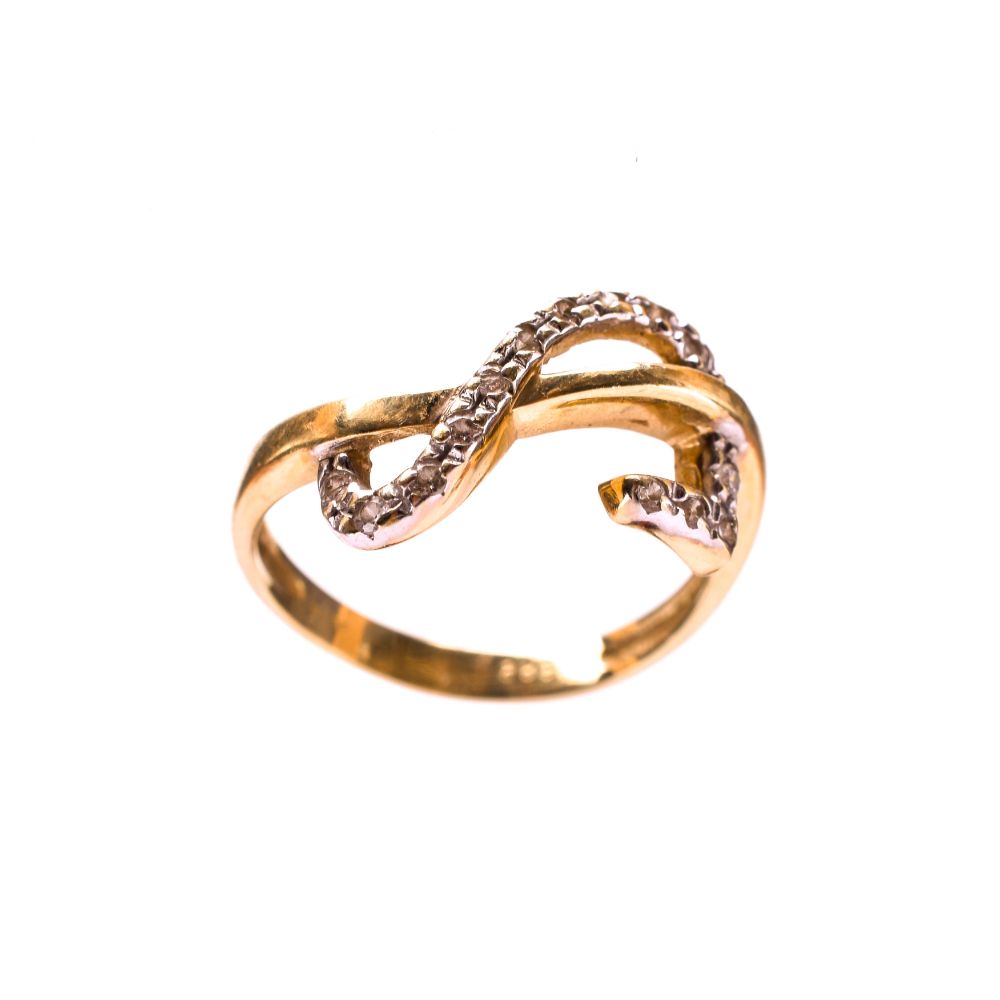 Δαχτυλίδι Κίτρινο Χρυσό με Ζιργκόν άσπρα κ14 Νο 56,Gatsa κωδ ΔΑ5812
