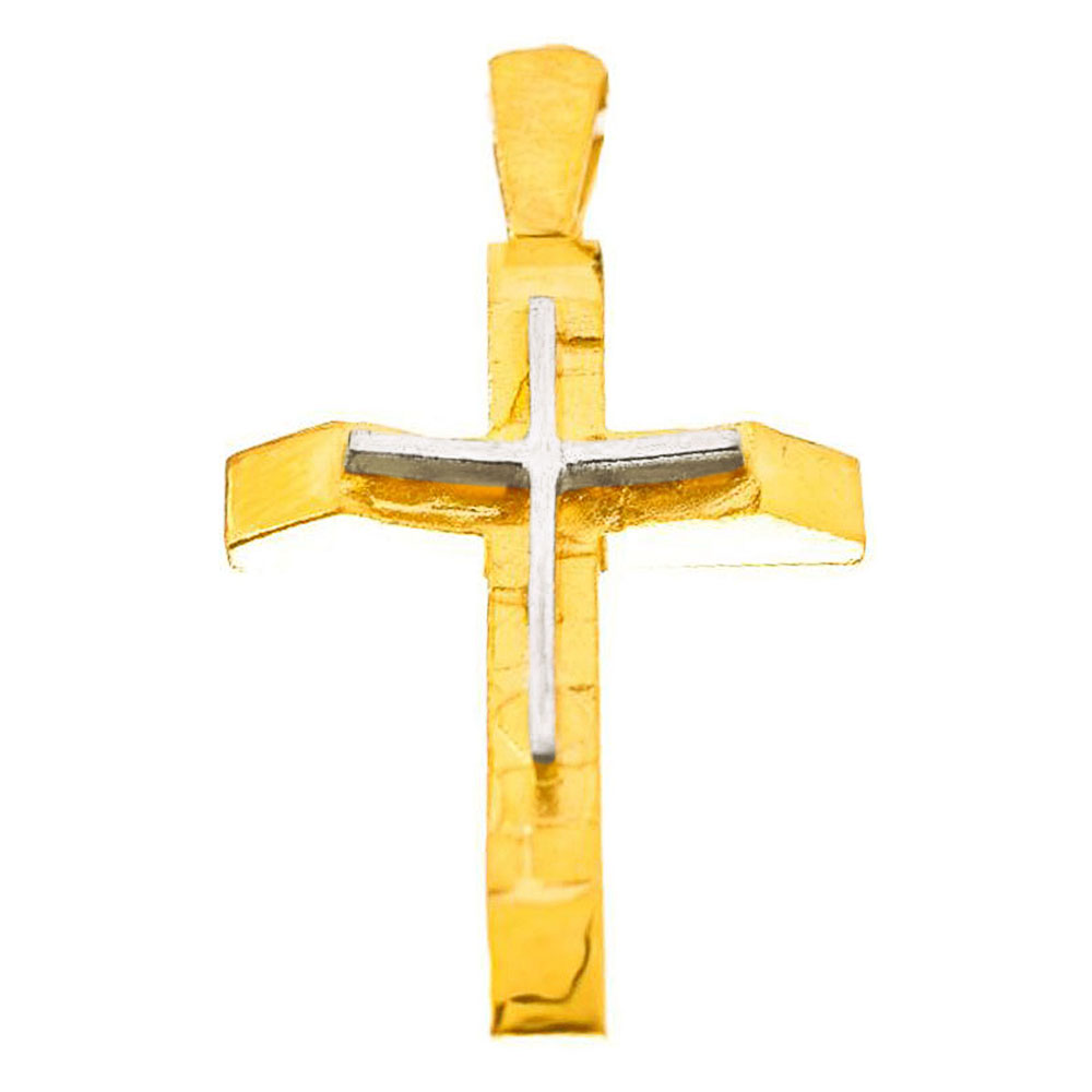 Σταυρός Ανδρικός Δίχρωμος χωρίς αλυσίδα κ14 Gatsa κωδ ΣΤ5729