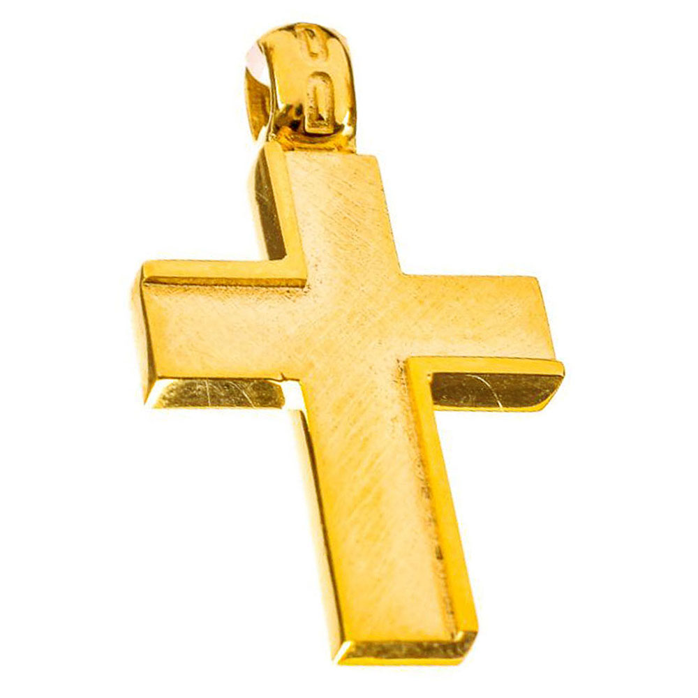 Σταυρός Ανδρικός Κίτρινο Χρυσό χωρίς αλυσίδα κ14 DOUVIS κωδ ΣΤ5724
