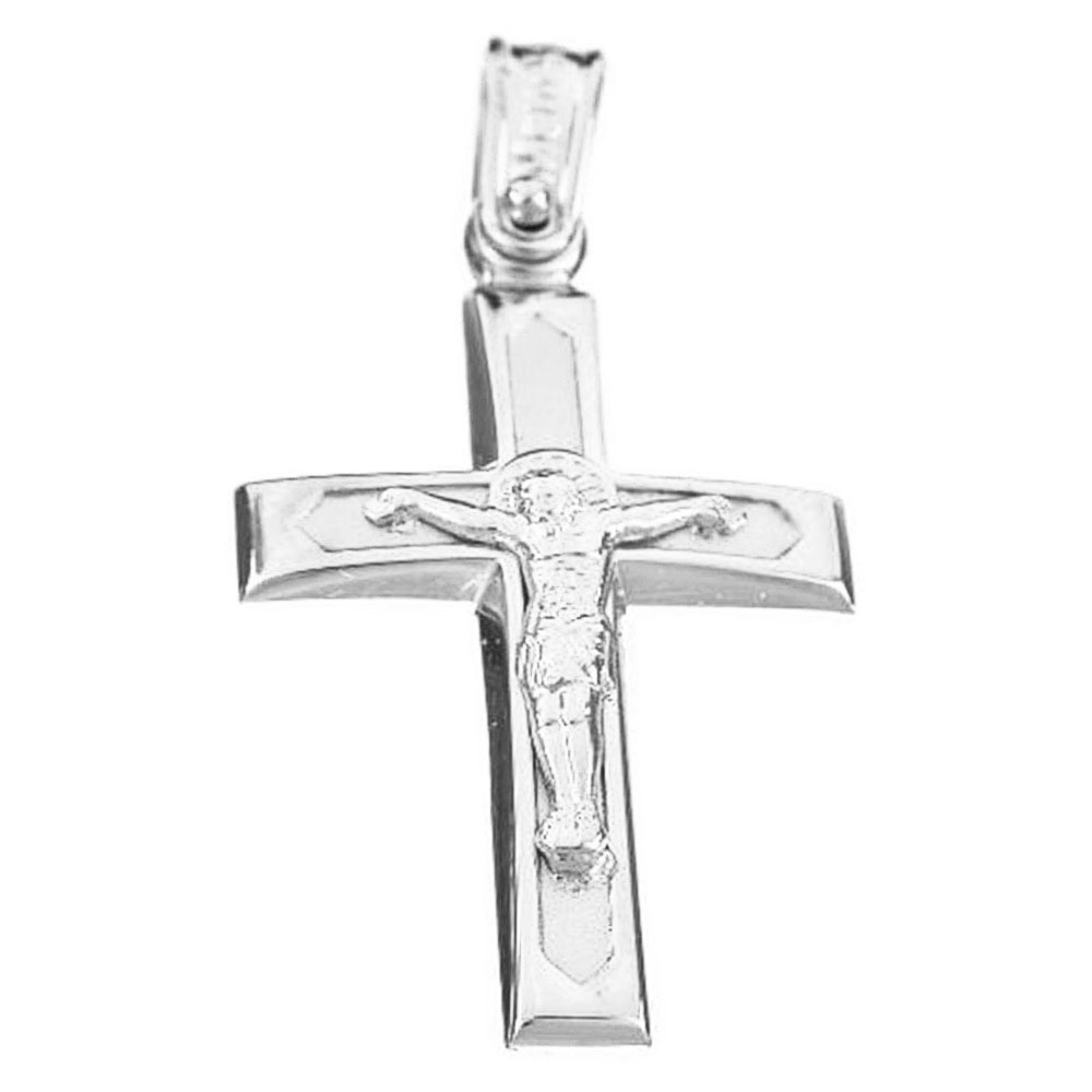 Σταυρός Ανδρικός Λευκόχρυσος με εσταυρωμένο χωρίς αλυσίδα κ14 Menekou κωδ ΣΤ0262