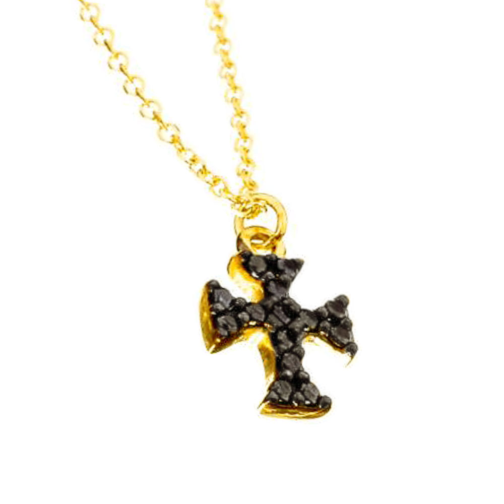 Σταυρός Γυναικείος Μικρός Κίτρινος Χρυσός με Ζιργκόν κ9 Gatsa κωδ ΣΤ0085