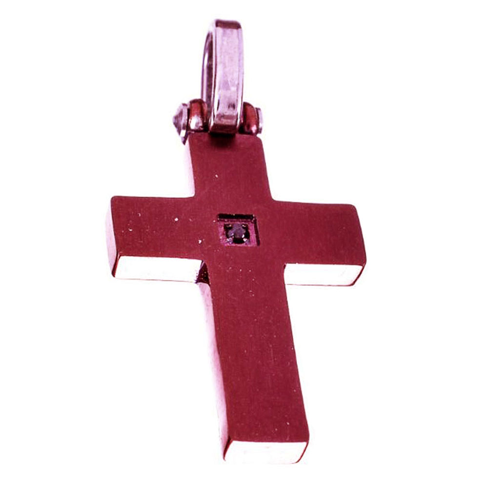Σταυρός Ατσάλι Ροζ Χρώμα χωρίς αλυσίδα 2,7cm ύψος Gatsa κωδ ΣΤ0468