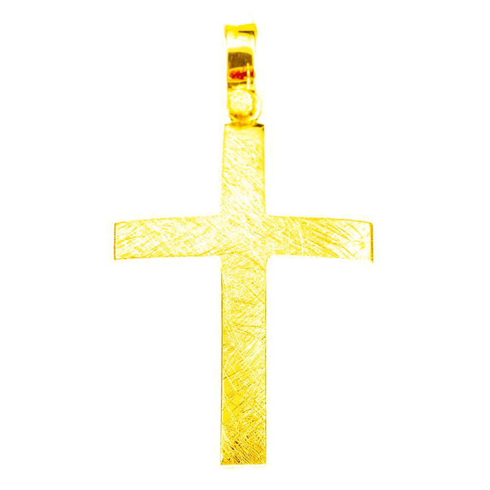 Σταυρός Ανδρικός Κίτρινος Χρυσός κ14 Σαγρέ Gatsa ΦΣΤ371-Ζ