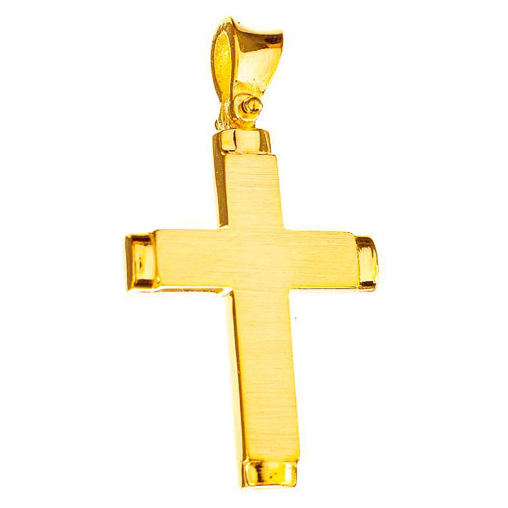 Σταυρός Ανδρικός Κίτρινος Χρυσός κ14 Gatsa Σ2822