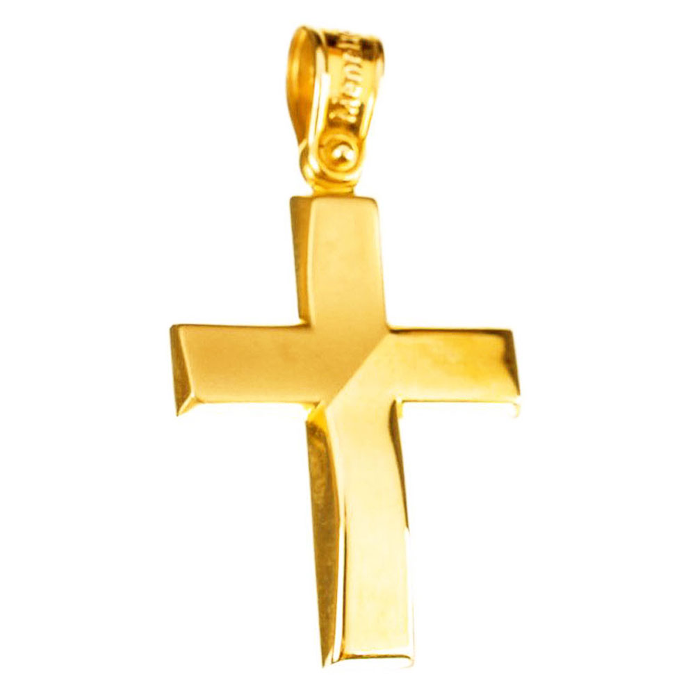 Σταυρός Ανδρικός Κίτρινος Χρυσός κ14 Menekou 2802
