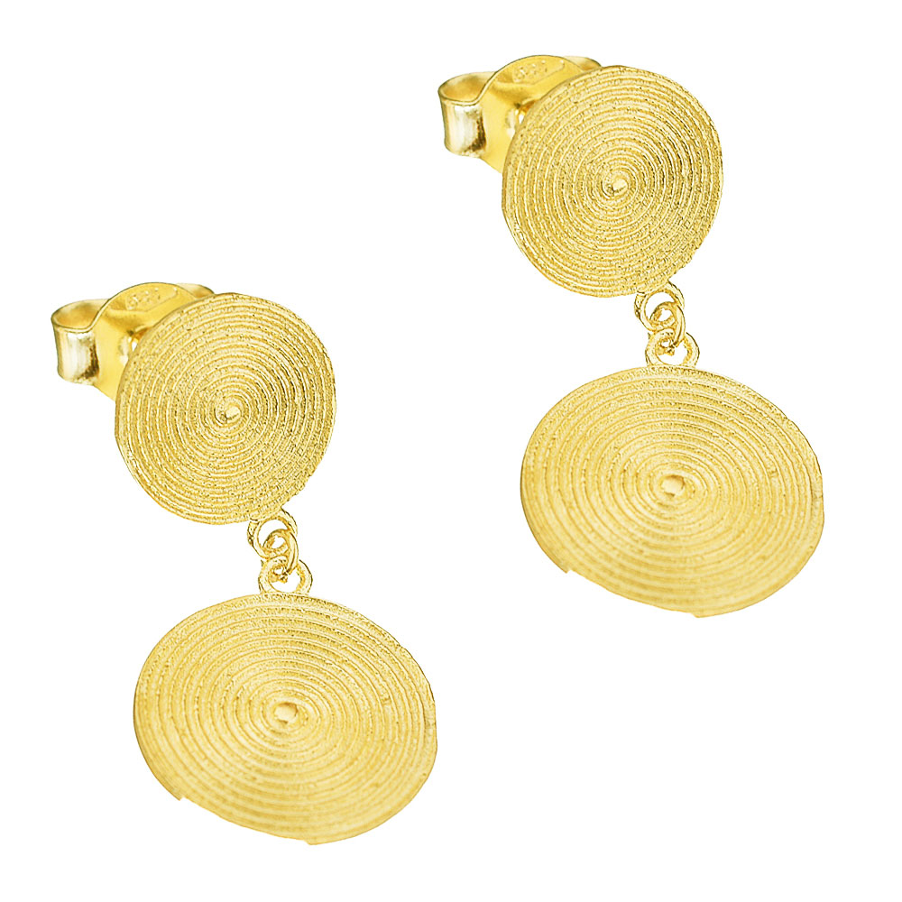Σκουλαρίκια σε Κίτρινο Χρυσό Χειροποίητα κ14 Gatsa ΣΚ0732