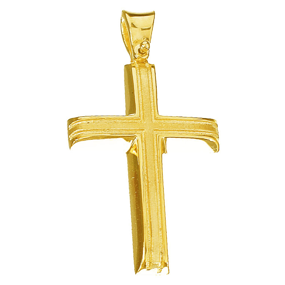 Σταυρός Ανδρικός σε Κίτρινο Χρυσό κ14 Gatsa ΣΤ0340