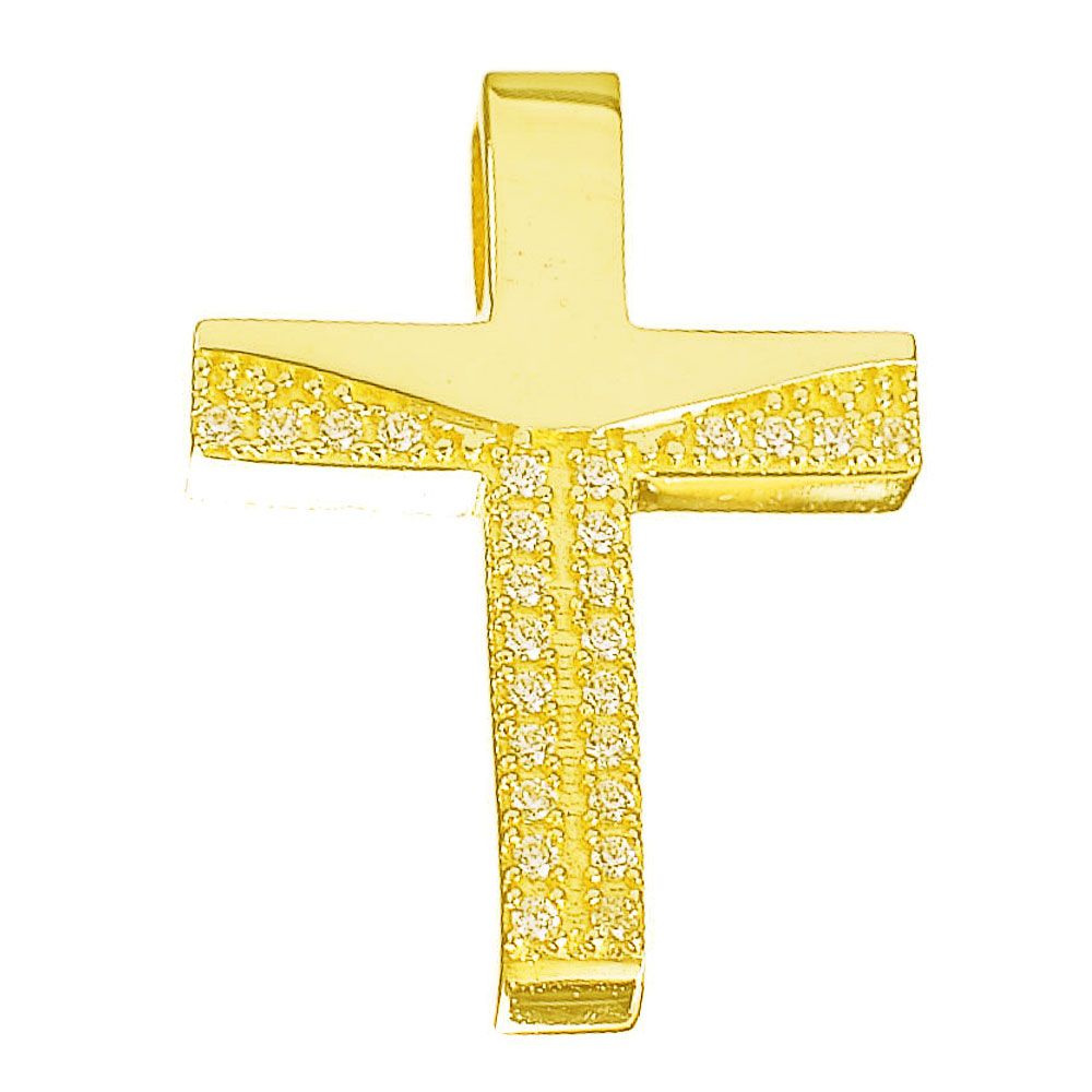 Σταυρός σε Κίτρινο Χρυσό κ14 Διπλής Όψεως Gatsa 1052