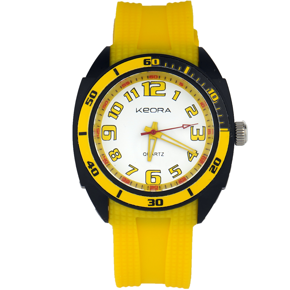Παιδικό Ρολόι KEORA καουτσούκ Κίτρινο Λουρί PK028K