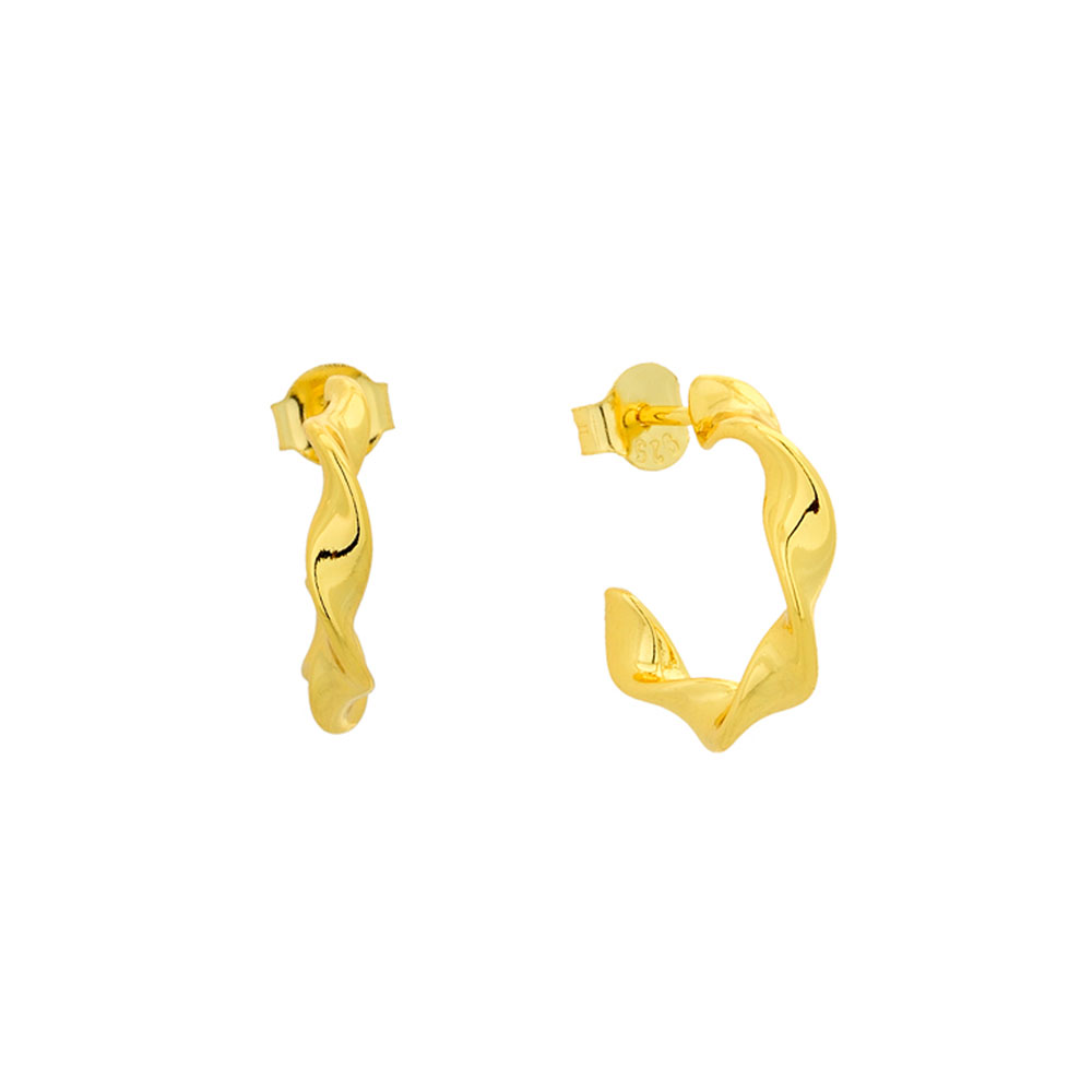 Σκουλαρίκια Κρίκοι σε Κίτρινο από Ασήμι 925 1.5cm Prince 136-3