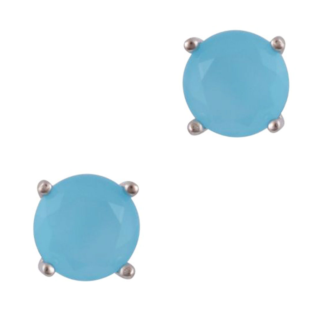Σκουλαρίκι Ασημένιο 925 Καρφωτό με γαλάζια πέτρα, PRINCE, κωδ. ASS-0227.SAQ