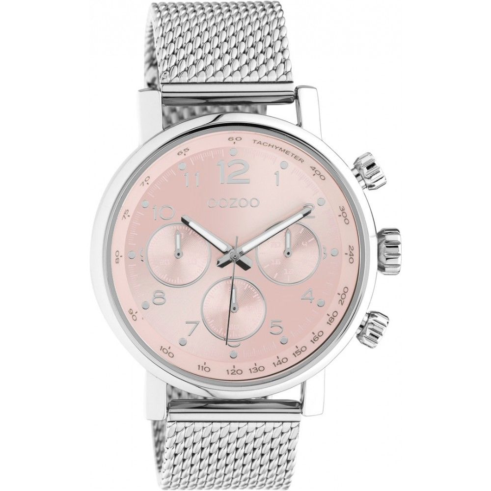Ρολόι Γυναικείο Bracelet Oozoo με καντράν ανοικτό πολύ ροζ C10901