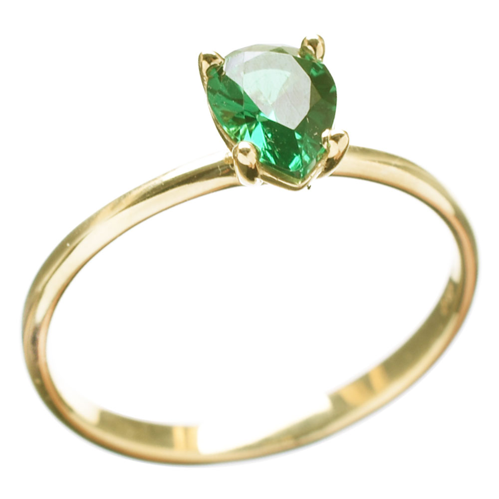 Δακτυλίδι σε Κίτρινο Χρυσό κ14 με πράσινο zircon N54 Gatsa ΔΤ0008