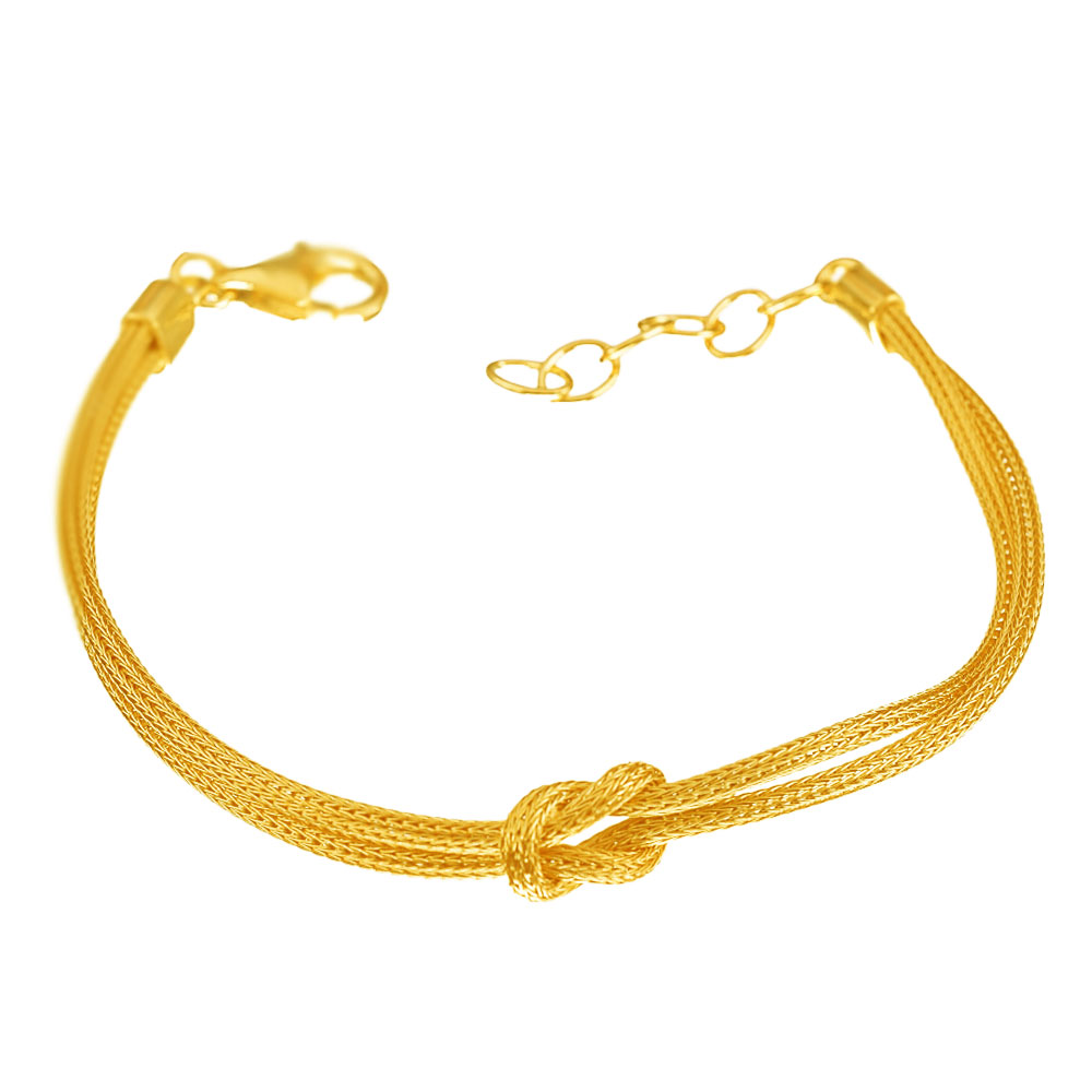 Βραχιόλι Γυναικείο σε Κίτρινο Ασήμι 925 Κάλτσα σχέδιο 17-19cm Gatsa 0182