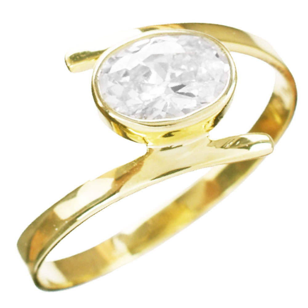 Δακτυλίδι Γυναικείο σε Κίτρινο Χρυσό κ14 με zircon Gatsa 0318