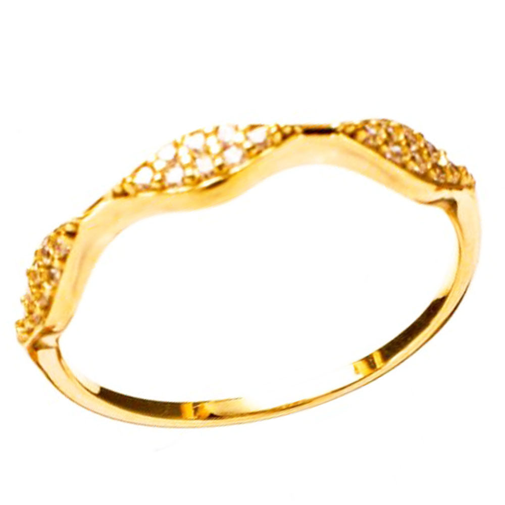 Δακτυλίδι Κίτρινο Χρυσό με Ζιργκόν άσπρα Νο53 κ14 Gatsa κωδ ΣΚ0477