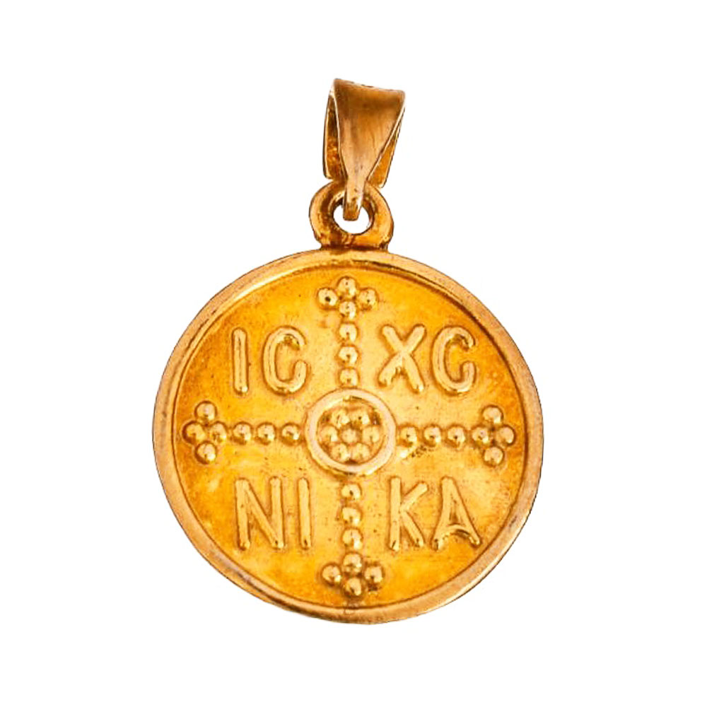 Κολιέ Κωνσταντινάτο Διπλής Όψεως Επίχρυσο Κίτρινο χωρίς αλυσίδα 925 Gatsa κωδ ΚΛ0562