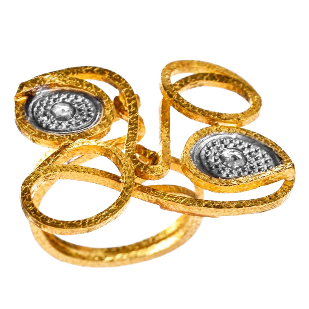 Δακτυλίδι Χειροποίητο σε Κίτρινο Χρυσό κ18 με διαμάντια Ν47 Gatsa ΔΤ0589