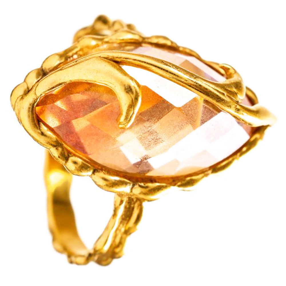 Δακτυλίδι σε Κίτρινο Χρυσό κ14 με ορυκτή πέτρα Ν54 Metrongold ΔΤ0599
