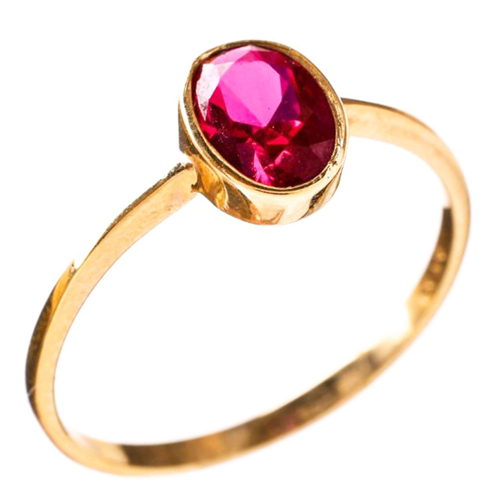 Δαχτυλίδι Κίτρινο Χρυσό με Ζιργκόν κόκκινο κ14 Νο55, Gatsa κωδ ΜΟ0674