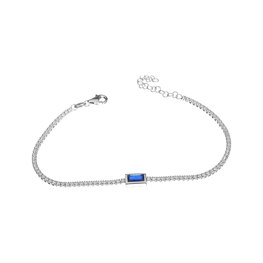Ριβιέρα Βραχιόλι Γυναικείο με μπλε-άσπρα zircon 16-19cm Gatsa 0944