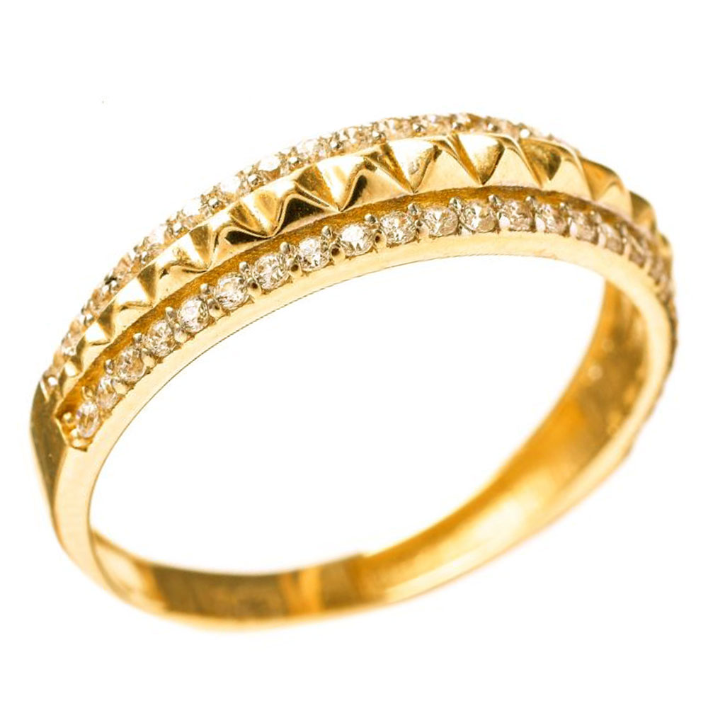 Δακτυλίδι Γυναικείο σε Κίτρινο Χρυσό κ14 Ν56 με zirgon Gatsa ΔΤ1178